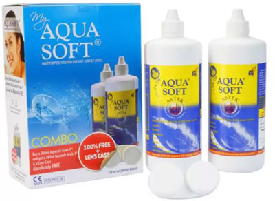 

Aquasoft Combo Pack (360ml+360ml) Multi Purpose Contact Lens Solution(720)