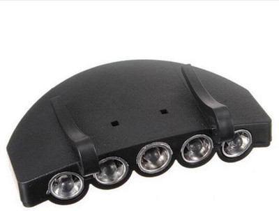 

ACUTAS 5 LED Bright Fishing Camping Hiking Head Light Under the Brim Cap / Hat Headlamp LED Headlamp(Black), White