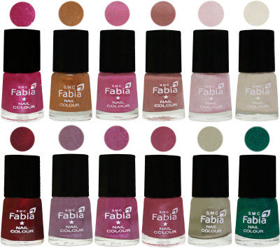 

Fabia Premium Shine & Glossy Nail Polish Collection Shades (12 Pcs Combo) Light Magenta-Golden -Light Plum-Nude-Lychee-Light Cream-Maroon-Light Violet-Rani-Pink Maroonish-Oyster-Green(Pack of 12)