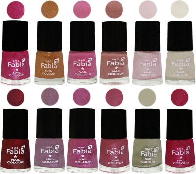 

Fabia Premium Lacquer Extra Shine Nail Polish Shades Of (12 Pcs Nail Polish) Light Magenta-Golden -Light Plum-Nude-Lychee-Light Cream-Maroon-Light Violet-Rani-Pink Maroonish-Oyster-Cherry Pink(Pack of 12)