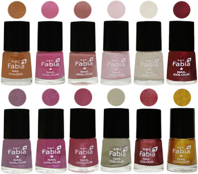 

Fabia Premium Lacquer Extra Shine Nail Polish Shades Of (12 Pcs Nail Polish) Golden -Light Plum-Nude-Lychee-Light Cream-Maroon-Light Violet-Rani-Pink Maroonish-Oyster-Nude Pink-Jerry Golden(Pack of 12)