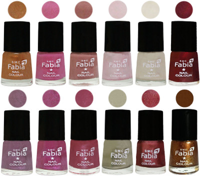 

Fabia Premium Collection 12 Piece Color Nail Polish Shades Golden -Light Plum-Nude-Lychee-Light Cream-Maroon-Light Violet-Rani-Pink Maroonish-Oyster-Nude Pink-Dark Golden(Pack of 12)