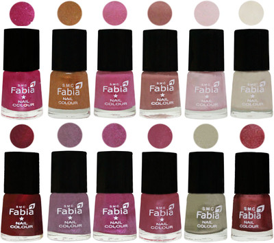 

Fabia Premium Lacquer Extra Shine Nail Polish Shades Of (12 Pcs Nail Polish) Light Magenta-Golden -Light Plum-Nude-Lychee-Light Cream-Maroon-Light Violet-Rani-Pink Maroonish-Oyster-Nude Pink(Pack of 12)