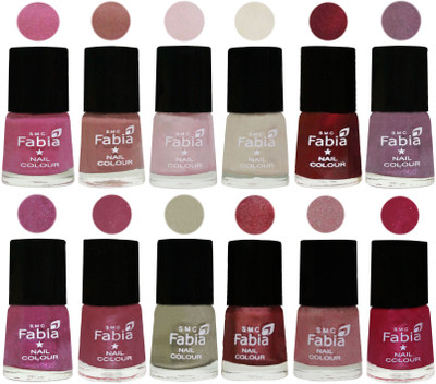 

Fabia Premium Lacquer Extra Shine Nail Polish Shades Of (12 Pcs Nail Polish) Light Plum-Nude-Lychee-Light Cream-Maroon-Light Violet-Rani-Pink Maroonish-Oyster-Nude Pink-Light pink-Cherry Pink(Pack of 12)