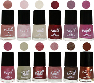 

Fabia Premium Collection 12 Piece Color Nail Polish Shades Nude-Lychee-Light Cream-Maroon-Light Violet-Rani-Pink Maroonish-Oyster-Nude Pink-Light pink-Dark Brown-Light Jerry Coffee(Pack of 12)