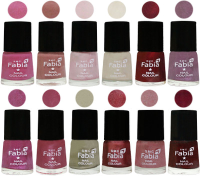 

Fabia Premium Collection 12 Piece Color Nail Polish Shades Light Plum-Nude-Lychee-Light Cream-Maroon-Light Violet-Rani-Pink Maroonish-Oyster-Nude Pink-Light pink-Royal Red(Pack of 12)