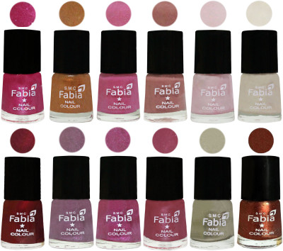

Fabia Premium Collection 12 Piece Color Nail Polish Shades Light Magenta-Golden -Light Plum-Nude-Lychee-Light Cream-Maroon-Light Violet-Rani-Pink Maroonish-Oyster-Light Jerry Coffee(Pack of 12)