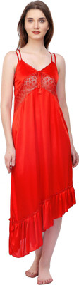 ROWENA Women Nighty(Red)
