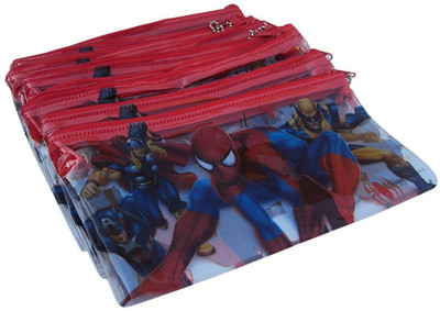 

Krishna Creations 12 Spiderman Art Plastic Pencil Box(Set of 12, Red)
