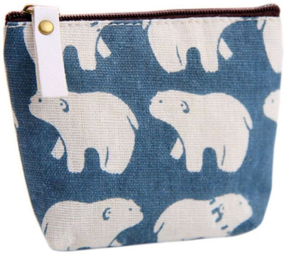 

Jadebin Mini Wallet Canvas Purse Pouch Multipurpose Organizer for Jewellery Earings | Earphones | SD Cards | Medicines - Polar Bear Pouch(White)