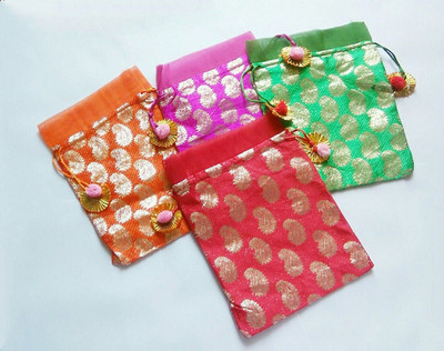 

Krishna Creations Wedding And Party Broker Potli Bag Potli Pouch With Hanging Potli(Multicolor)