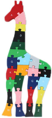 

RVOLD Colorful Giraffe Animal Learning Blocks English Alphabet Learning Jigsaw Puzzle(26 Pieces)