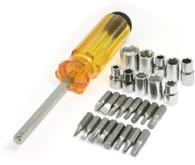 

Skyline Heavy Duty Multipurpose Steel Alloy 28 Pieces Screwdriver Set with Solid Plastic Slotted Case Ratchet Screwdriver Set(Pack of 1), Multicolor