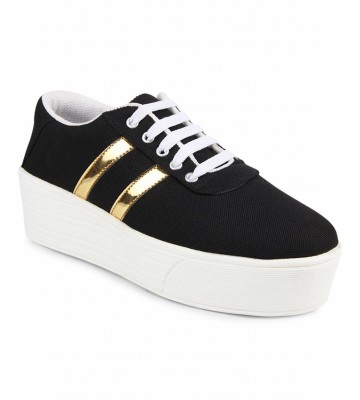 

Zapatoz Sneakers For Women(Black, Gold