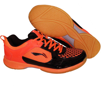 

Li-Ning Smart Non Marking Badminton Shoes For Men(Black, Orange
