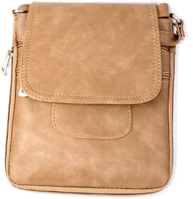 

tracker me Men & Women Khaki Genuine Leather Sling Bag