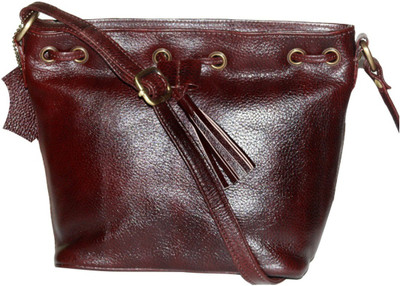 BYB Buyyourbest.com Girls Brown Genuine Leather Sling Bag