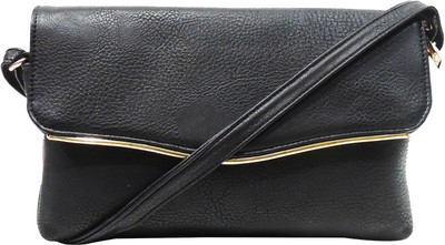 

MEX Women Black Leatherette Sling Bag