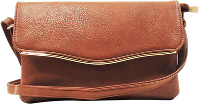 

MEX Women Brown Leatherette Sling Bag