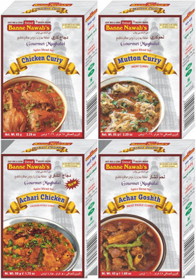 

Ustad Banne Nawab's CHICKEN &MUTTON ( CURRY & PICKLE CURRY ) - COMBO OF 4 PACK(4 x 56.25 g)