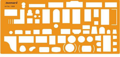 

Isomars Architect Design Drawing Furniture Layout Symbols for House Interior Planning Stencil(Pack of 1, Engraved)