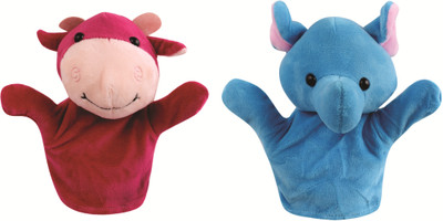 

Skylofts Elephant & Cow Animal Hand Puppets for Kids , Multi Color (Pack of 2) - 15 cm(Multicolor)