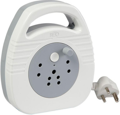

REO SILVERMOON 3 pin 4 metre Round Reel 3 Socket Surge Protector(Silver)