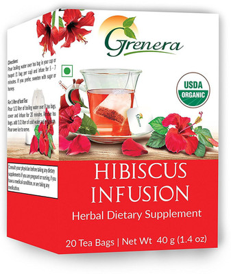 Grenera Hibiscus Infusion Hibiscus Herbal Tea Bags Box(20 Bags)
