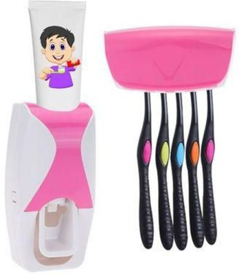 

NK-STORE Automatic Toothpaste Dispenser Automatic Toothpaste Squeezer and Toothbrush Holder Bathroom Dust-proof Toothpaste Dispnser (1 Pc Set) Plastic Toothbrush Holder(Multicolor, Wall Mount)
