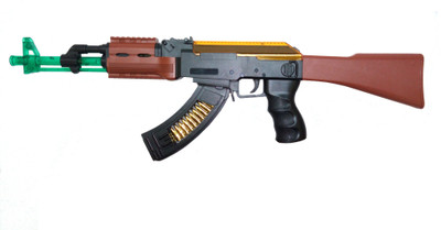 

TALKING GANESHA AK 47 Gun with Flashing Lights, Bullet Vibration, Gun Vibration & Simulation Sound Toy for Kids - Multicolor(Multicolor)