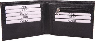 

PLACID Men Black Genuine Leather Wallet(8 Card Slots)