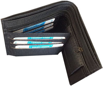 

Peacock Mundkar Men Black Artificial Leather Wallet(7 Card Slots)