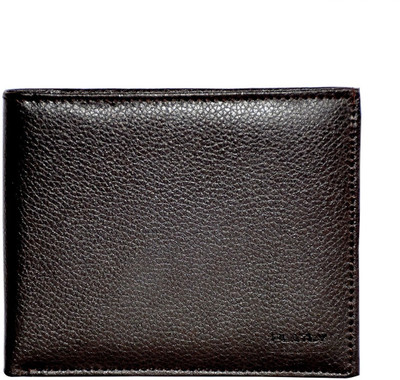 

Platly Men Brown Genuine Leather Wallet(6 Card Slots), Dark brown