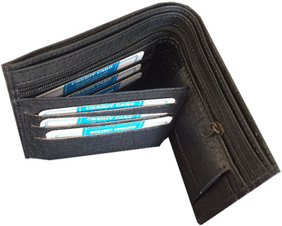 

Peacock Mundkar Boys Black Artificial Leather Wallet(7 Card Slots)
