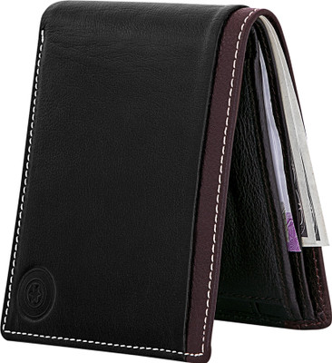 

POLLSTAR Men Black Genuine Leather Wallet(8 Card Slots)