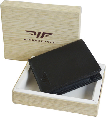 

WINNERFORCE Men Black Genuine Leather Wallet(5 Card Slots)