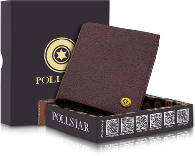 

POLLSTAR Men Brown Genuine Leather Wallet(6 Card Slots)