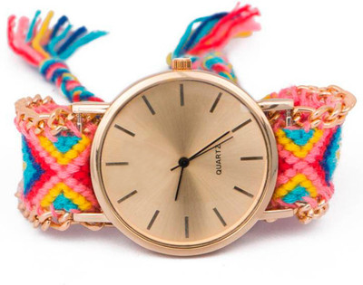

AB Genev01 Multi Color Fabric Heritage Strap Watch - For Girls