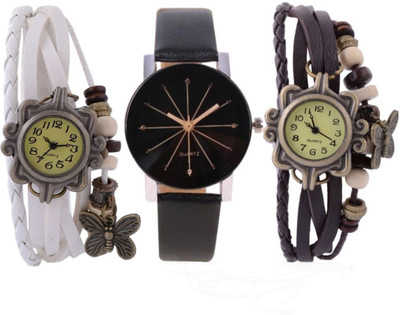 

SD SHOP P@ck 0f 3 Beautifu1 Brace1et Watch & Line Watch Best Combo Women Watch - For Girls