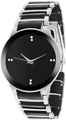 

Shree Enterprise Black-Silver Metal Belt Watch - For Men