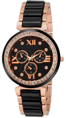 

Orayan Super Hot Diamond Studded Black Dial Watch - For Women