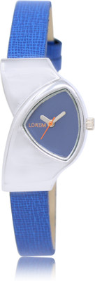 LOREM LR208 Blue-Triangle Leather Watch - For Women