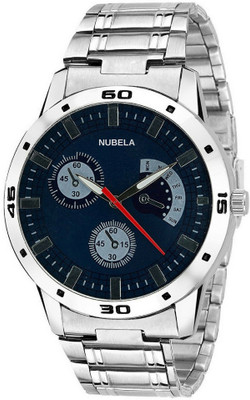 

NUBELA New Blue Dial Stylish And Attractive Designer Steel Belt Watch - For Men