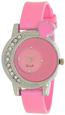 Shree Enterprise Pink With Diamond Dial Watch - For Girls