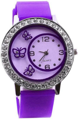 

Miss Perfect Purple Butterfly Print Diamond Studed For Women ANd Girls Watch Watch - For Men & Women
