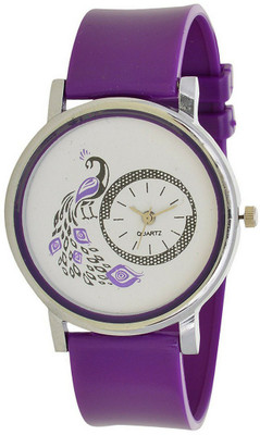 

Shree Enterprise Purple With Peacock Designed Dial Watch - For Girls