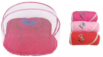 

Kidoyzz Mosquito Protector Comfy Baby Sleeping Mosquito Net With 3 Blanket KDPLG038 Portable Crib(Fabric, Multicolor)