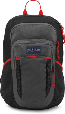 

JanSport Node 27 L Laptop Backpack(Black, Grey), Black triangle dobby