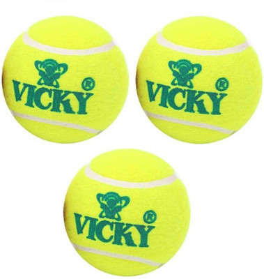 

Vicky Heavy Yellow Pack of 3 Cricket Tennis Ball(Pack of 3, Yellow)