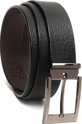 

Wild Buff Men Casual Black Genuine Leather Reversible Belt